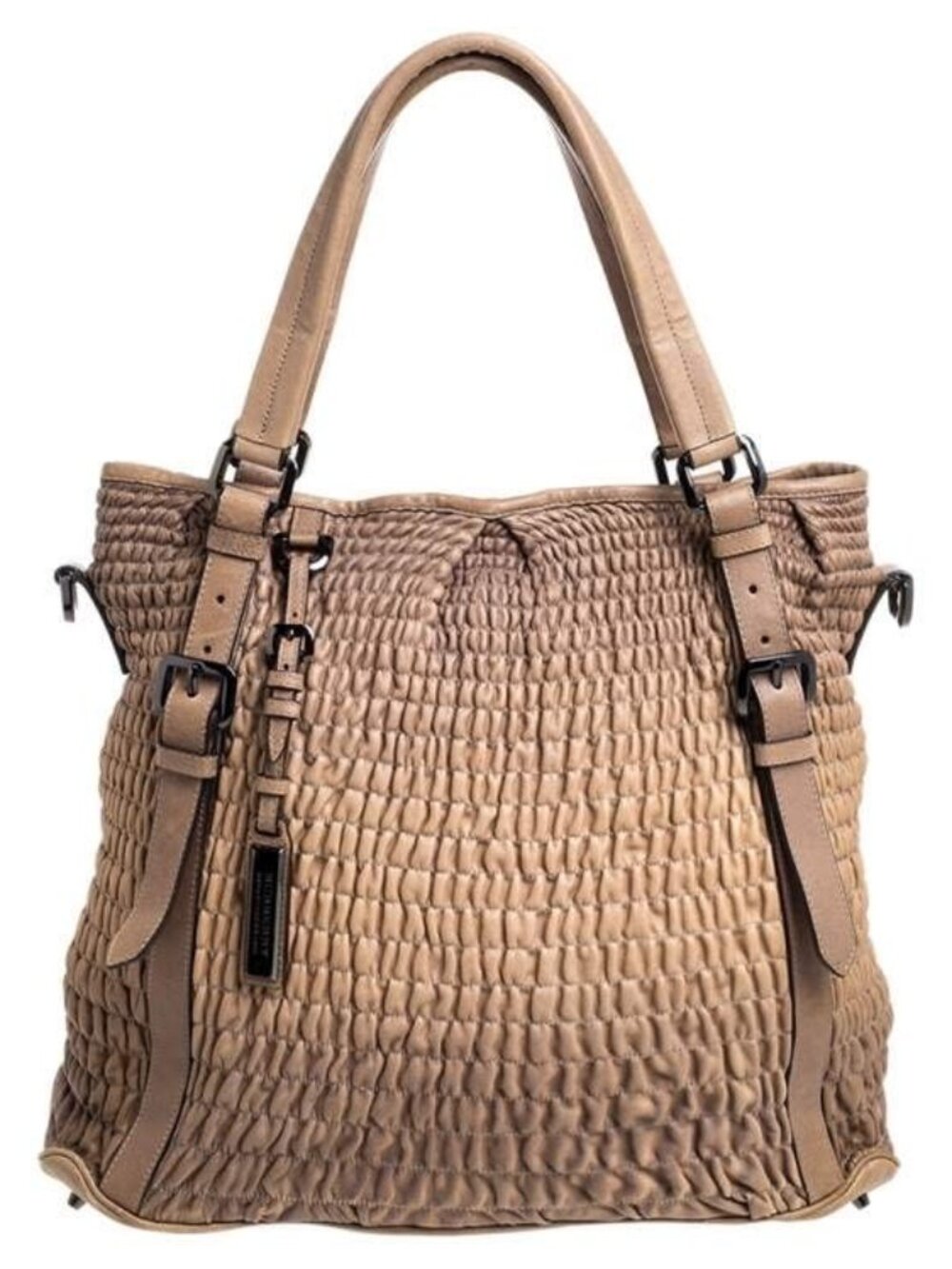Burberry Pleated Leather Lowry Tote